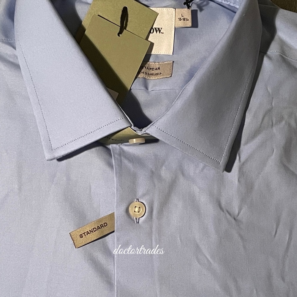 Men's Standard Fit Long Sleeve Button-Down Shirt - Goodfellow & Co Spring Blue L